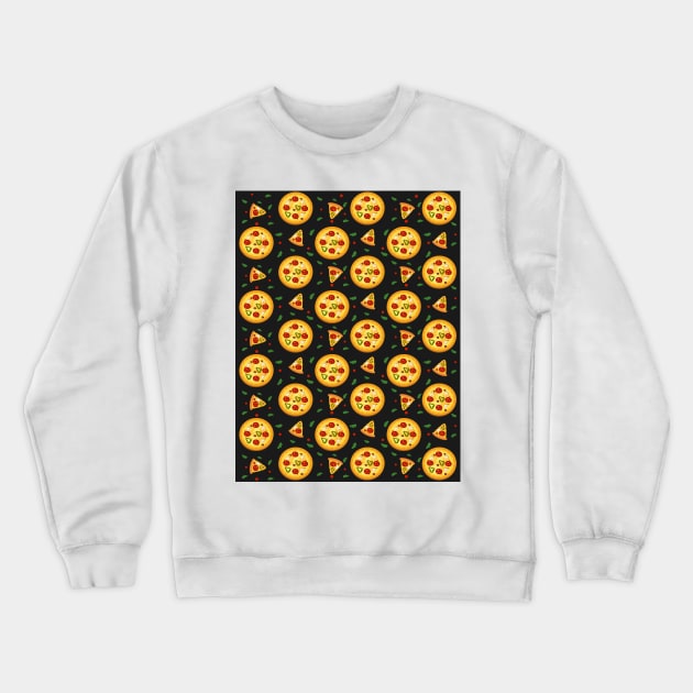 Abstract Pizza Pattern Crewneck Sweatshirt by bougieFire